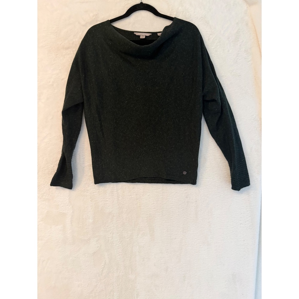 Royal Robbins Merino Wool Blend Cowl Neck Sweater Womens Medium Green Y37182